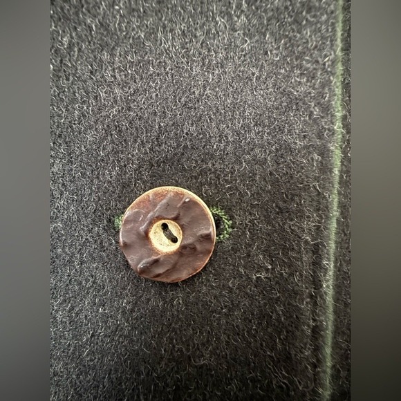 Pischl Women's 100% Wool Black Poncho Cape Satin Lined Button Closure Long - Picture 7 of 13